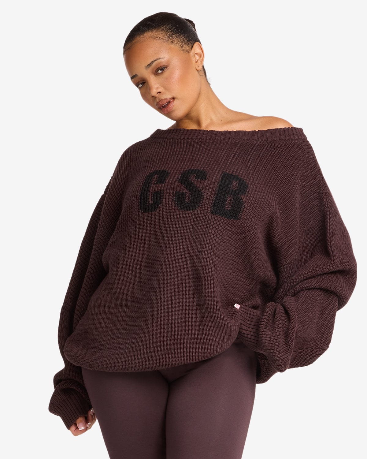 Off Shoulder Knit Sweater | Espresso - Image 5