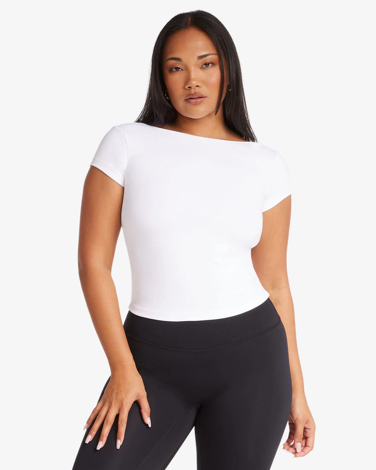 Open Back Tee | White - Image 9