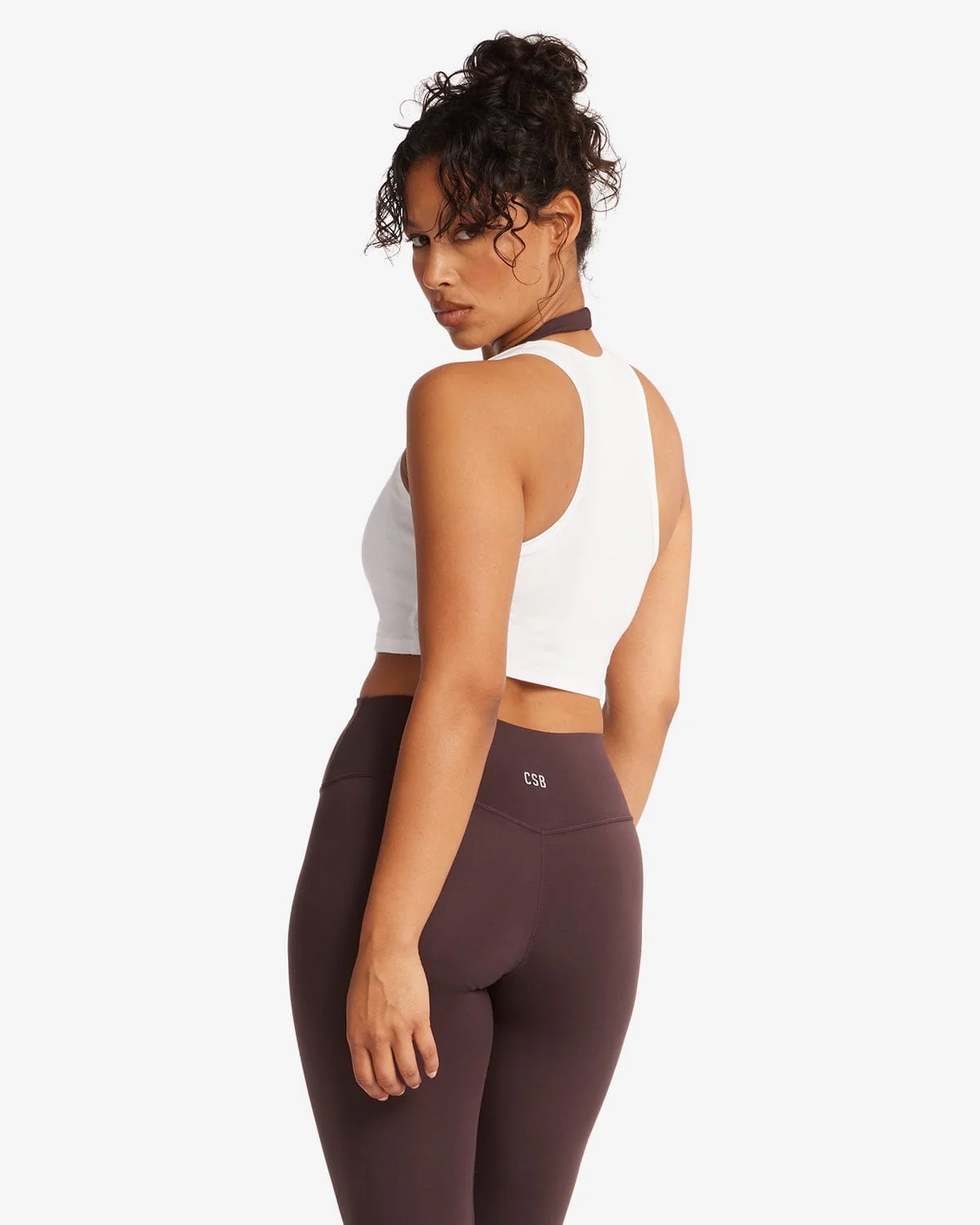 Rib Cropped Tank | White - Image 3